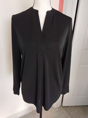 NWOT Ralph Lauren Black Split V-Neck Long Sleeve Tunic